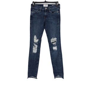Women's - Frame Le Skinny De Jeanne Distressed Jeans, Size 24